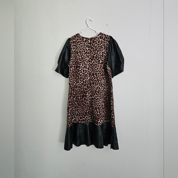 NWOT MICHAEL Michael Kors Cheetah Faux Leather Midi Dress - Picture 7 of 12
